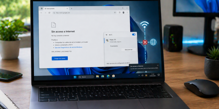 PC conectada a internet pero sin acceso real: cómo solucionarlo paso a paso